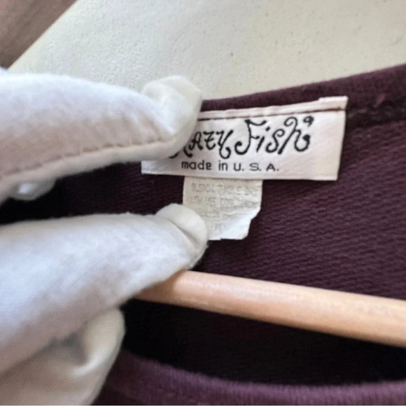 VTG Crazy Fish || Sheath Jersey Pocket Tee Dress Hibiscus Hawaiian Med - Picture 6 of 9